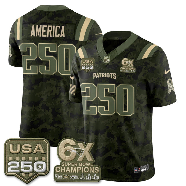America New England Patriots 2026 Salute to Service Edition Vapor Jersey - Camo