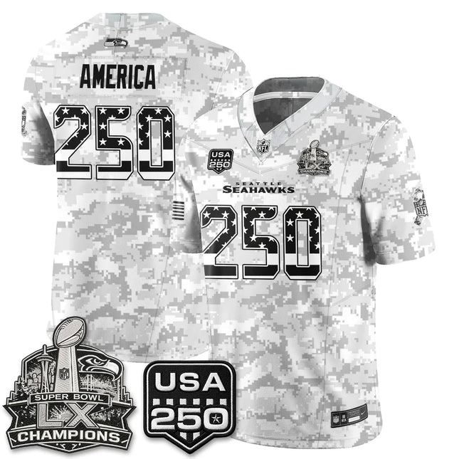 America Seattle Seahawks 2026 Salute to Service Edition Vapor Jersey - Arctic Camo