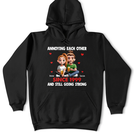 Annoying Each Other 3D Effect Couple - Personalized T Shirt