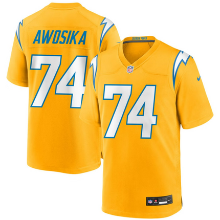 Kayode Awosika Los Angeles Chargers 2026 Alternate Charger Power Game Jersey - Gold