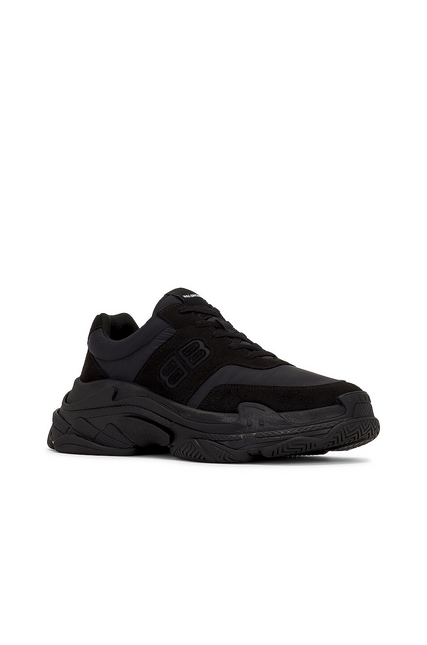 Men's Balenciaga Triple S Nylon  Black Sneakers