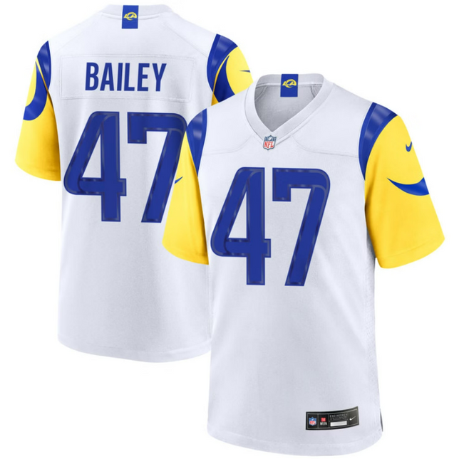 Wesley Bailey Los Angeles Rams 2026 Game Jersey - White
