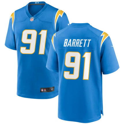 Nick Barrett Los Angeles Chargers 2026 Game Jersey - Powder Blue