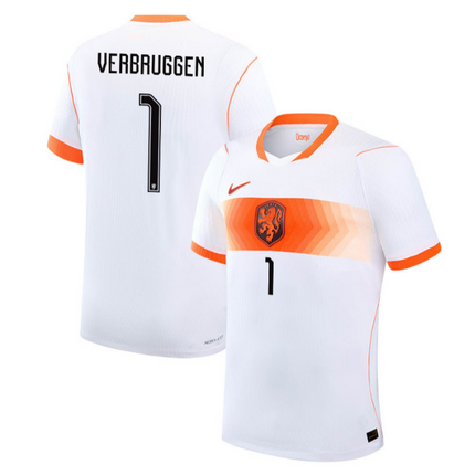 Bart Verbruggen Netherlands National Team 2026 Away Stadium Jersey - White