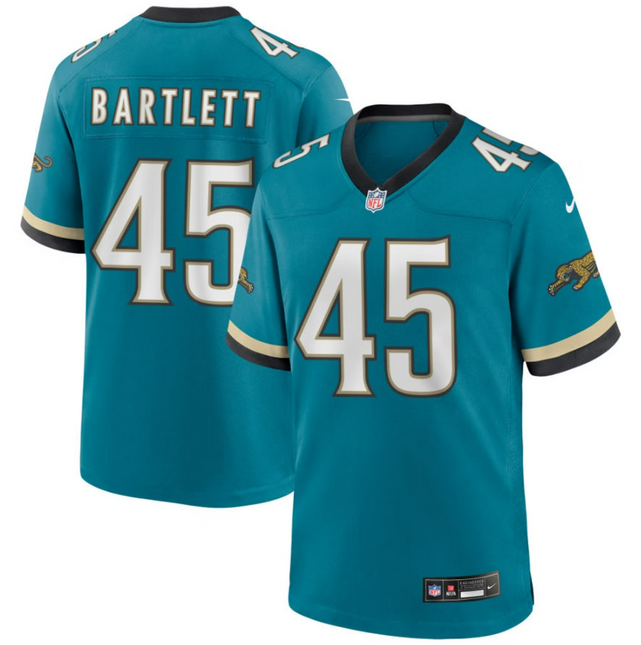 Jared Bartlett Jacksonville Jaguars 2026 Throwback Game Jersey - Teal Prowler