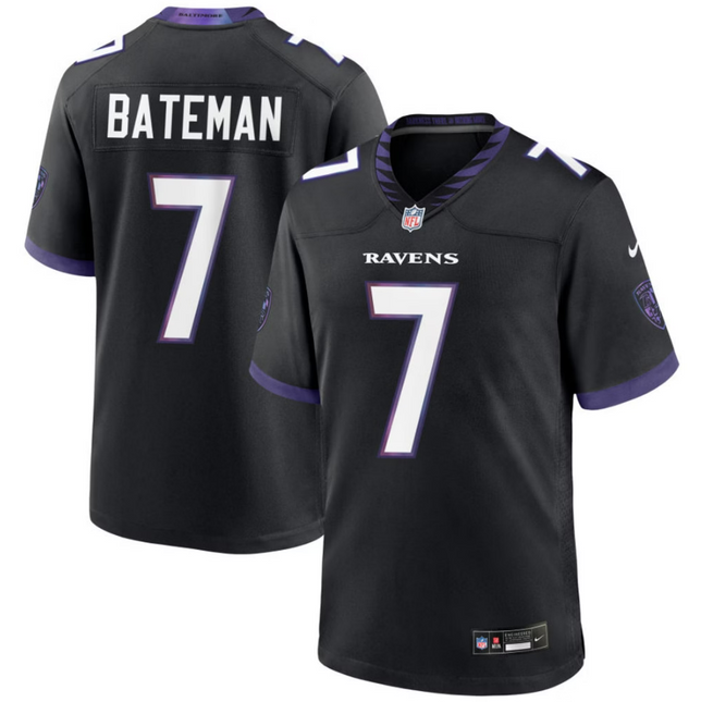Rashod Bateman Baltimore Ravens 2026 Alternate Game Jersey - Black
