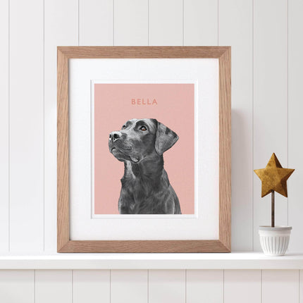 Watercolour with Colour Block Pet Dog Portrait - Custom Portrait Art