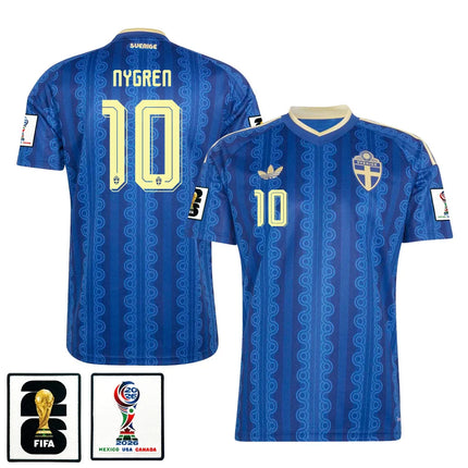 Benjamin Nygren Sweden National Team 2026 x World Cup Patch Away Jersey – Blue