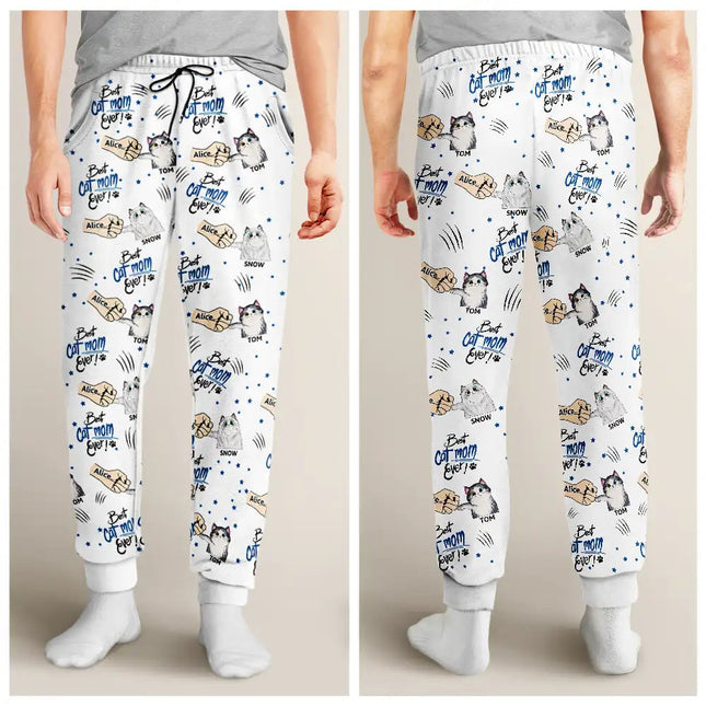 Best Cat Mom Mum Ever - Personalized Pajama Pants