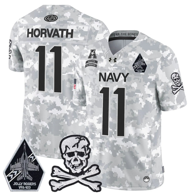 Blake Horvath Navy Midshipmen 2026 Salute to Service Vapor Limited Jersey - Arctic Camo