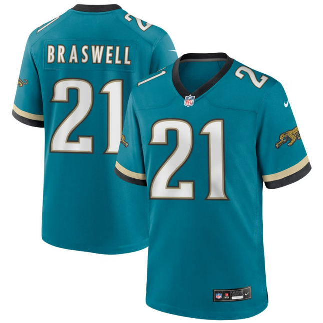 Christian Braswell Jacksonville Jaguars 2026 Throwback Game Jersey - Teal Prowler