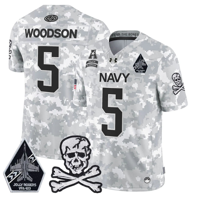 Braxton Woodson Navy Midshipmen 2026 Salute to Service Vapor Limited Jersey - Arctic Camo