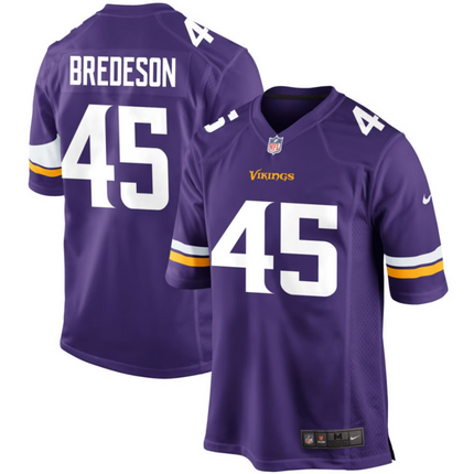 Max Bredeson Minnesota Vikings 2026 Game Jersey - Purple