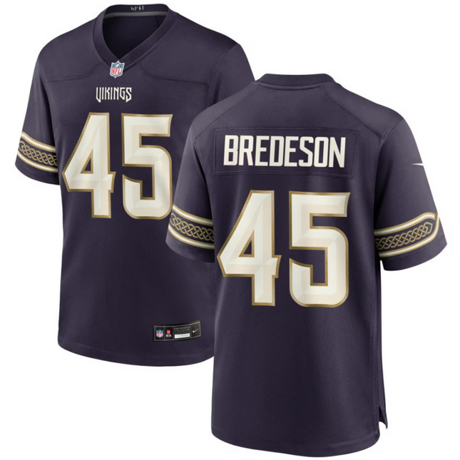 Max Bredeson Minnesota Vikings 2026 Rivalries Collection Game Jersey - Purple