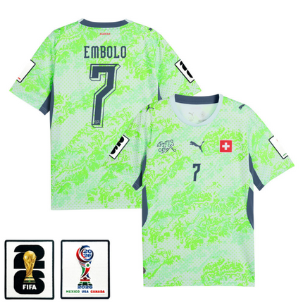 Breel Embolo Switzerland National Team 2026 x World Cup Patch Away Jersey - Green