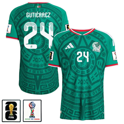 Brian Gutierrez Mexico National Team 2026 x World Cup Patch Home Jersey – Green