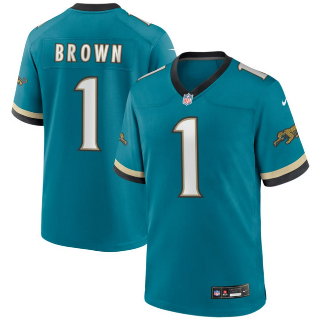 Montaric Brown Jacksonville Jaguars 2026 Throwback Game Jersey - Teal Prowler