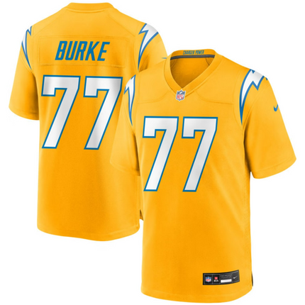 Travis Burke Los Angeles Chargers 2026 Alternate Charger Power Game Jersey - Gold
