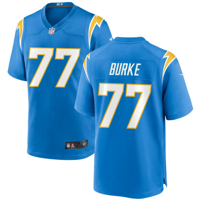 Travis Burke Los Angeles Chargers 2026 Game Jersey - Powder Blue
