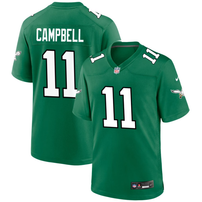 Jihaad Campbell Philadelphia Eagles 2026 Alternate Game Jersey - Kelly Green