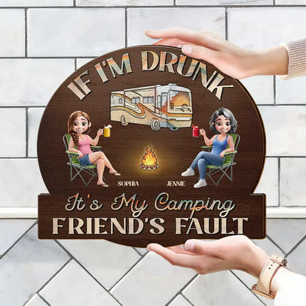 Camping We're Drunks - Personalized Custom Shaped Wood Sign