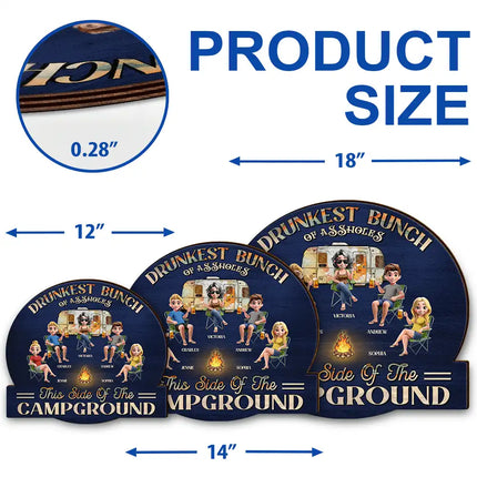 Camping We're Drunks - Personalized Custom Shaped Wood Sign