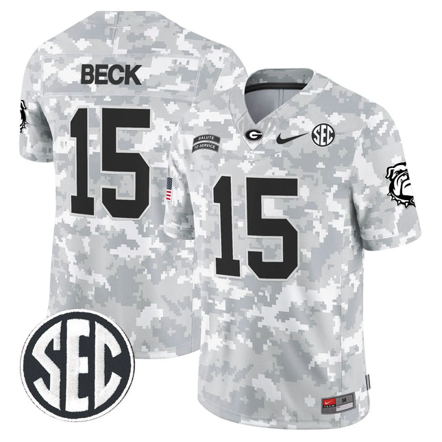 Carson Beck Green Bay Packers 2026 Salute to Service Vapor Limited Jersey – Arctic Camo