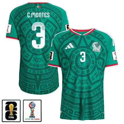 Cesar Montes Mexico National Team 2026 x World Cup Patch Home Jersey – Green