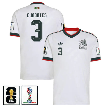 Cesar Montes Mexico National Team 2026 x World Cup Patch Away Jersey – White