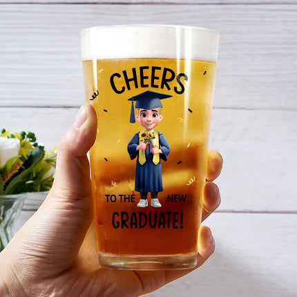 Cheers To The New Graduate - Personalized Beer Glass