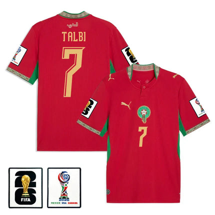Chemsdine Talbi Morocco National Team 2026 x World Cup Patch Home Jersey – Red