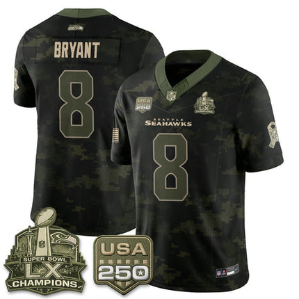 Coby Bryant Seattle Seahawks 2026 Salute to Service Edition Vapor Jersey - Camo