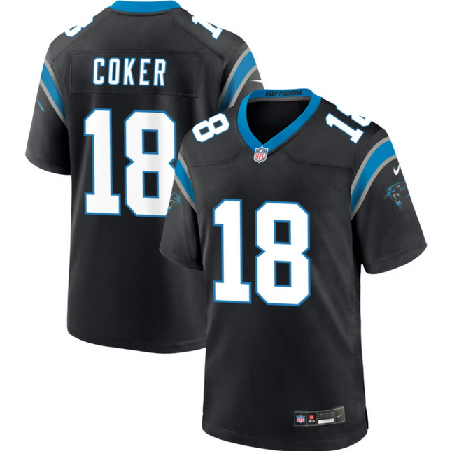 Jalen Coker Carolina Panthers 2026 Game Jersey - Black