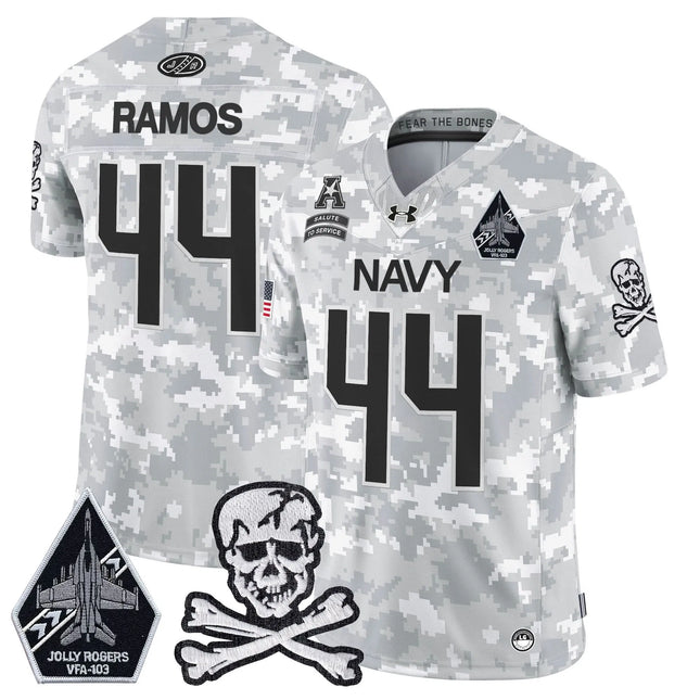 Colin Ramos Navy Midshipmen 2026 Salute to Service Vapor Limited Jersey - Arctic Camo