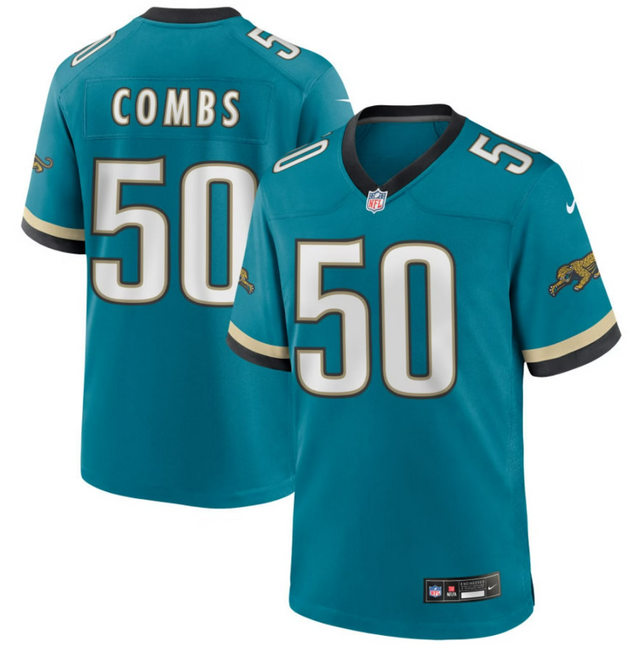 Branson Combs Jacksonville Jaguars 2026 Throwback Game Jersey - Teal Prowler