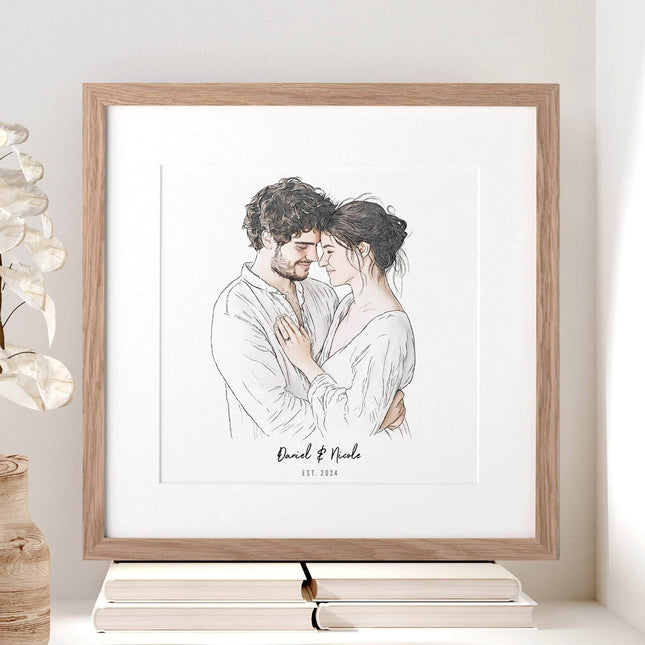 Watercolour Couple Portrait - Custom Portrait Art