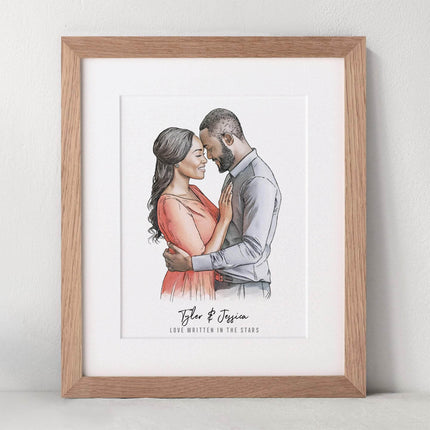 Watercolour Couple Portrait - Custom Portrait Art
