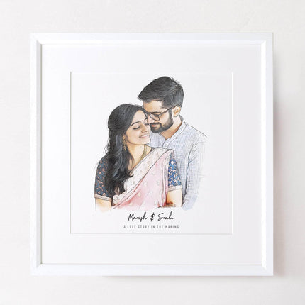 Watercolour Couple Portrait - Custom Portrait Art