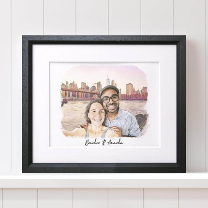 Watercolour Couple Portrait - Custom Portrait Art