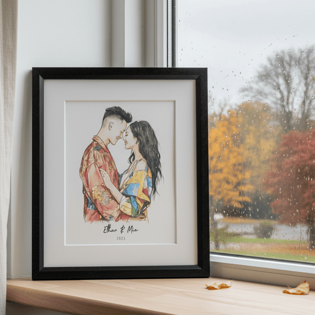 Watercolour Couple Portrait - Custom Portrait Art