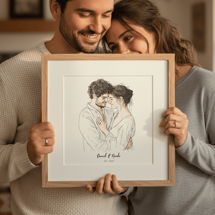 Watercolour Couple Portrait - Custom Portrait Art
