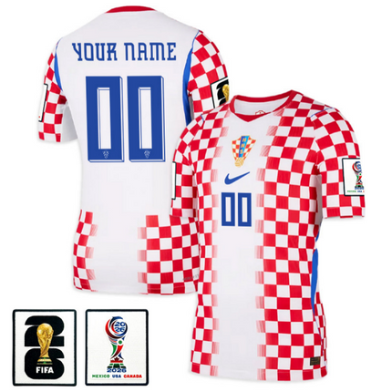 Custom Name Croatia National Team 2026 Home Jersey - Red