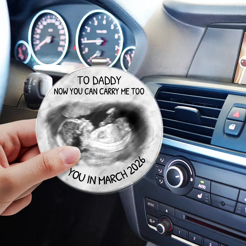 Custom Photo Daddy You Can Carry Me Too See You In - Personalized Custom Shaped Acrylic Car Visor Clip