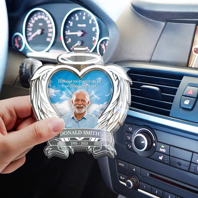 Custom Photo Memorial Your Light Will Always Shine In My Heart - Personalized Custom Shaped Acrylic Car Visor Clip