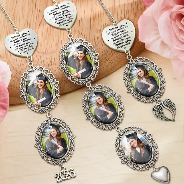 Custom Photo Behind You All Your Memories - Personalized Graduation Tassel Charm