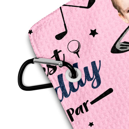 Custom Photo Best Dad By Par - Personalized Golf Towel