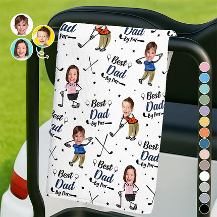 Custom Photo Best Dad By Par - Personalized Golf Towel
