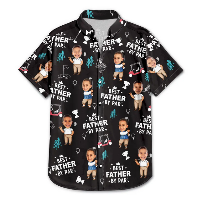 Custom Photo Best Dad By Par Funny Kid - Personalized Hawaiian Shirt
