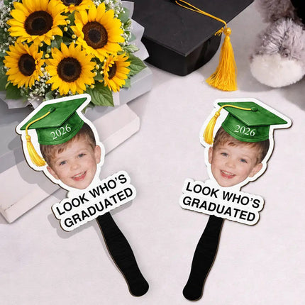 Custom Photo Childhood Look Who's Graduated - Personalized Graduation Handheld Fan
