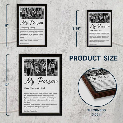 Custom Photo Couple My Person Definition - Personalized LED Light Wooden Plaque
